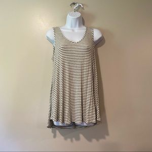 SALE: Bobeau Sz S Grey & White Stripped Tank